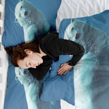 Original Therapiedecke - Baumwollbezug Blau mit Eisbär