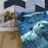 Original Therapiedecke - Baumwollbezug Blau mit Eisbär