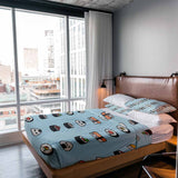 Original Therapiedecke - Baumwollbezug Hellblau mit Sushi