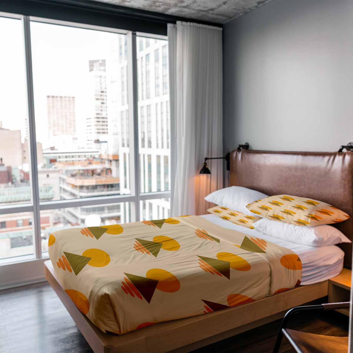 Original Therapiedecke - Baumwoll Bettwäsche Set mit gelben Formen