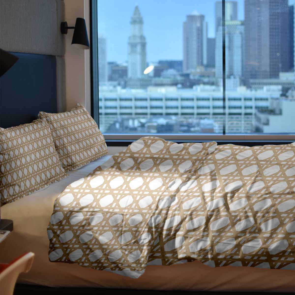 Original Therapiedecke - Baumwollbezug Weiß mit Kreisen Beige