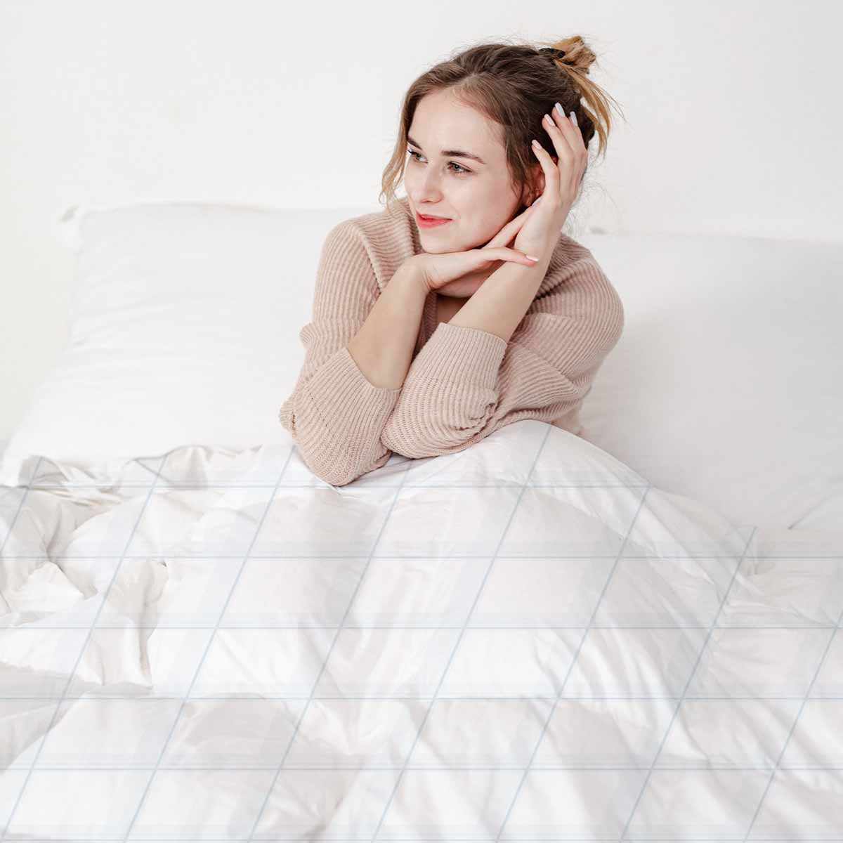 Original Therapiedecke - Baumwollbezug Weiß Blau Kariert