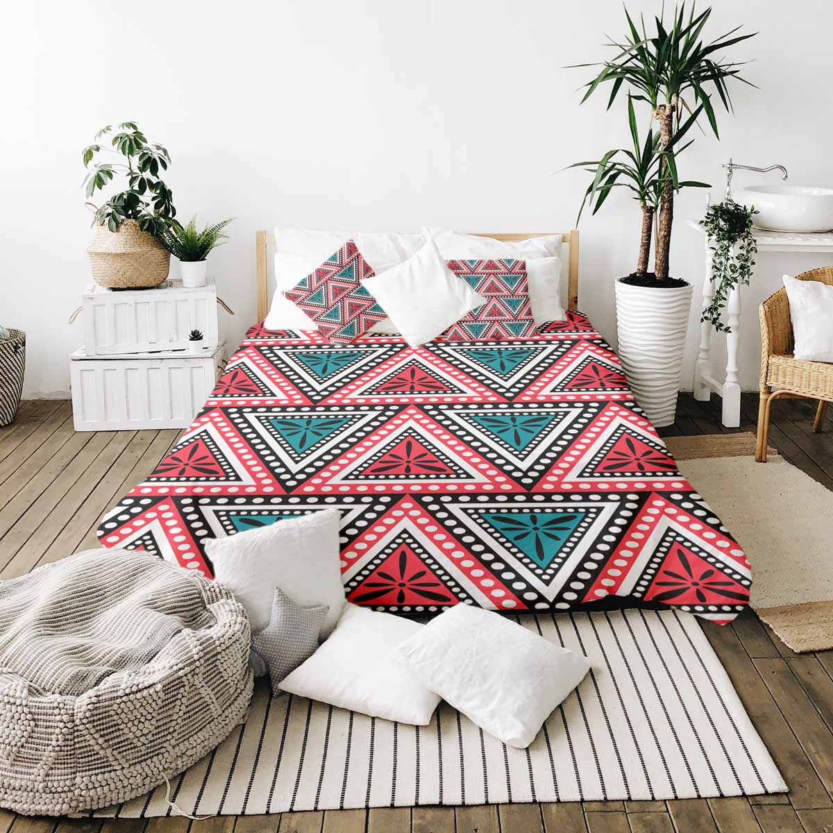 Original Therapiedecke - Baumwollbezug mit bunten Dreiecken