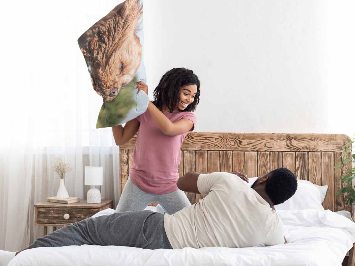 Gesundheitskissen mit Hund im Auto