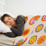 Original Therapiedecke - Baumwollbezug Beige mit Sonnen