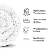 Original Therapiedecke - Baumwollbezug Weiß mit goldenen Sternen