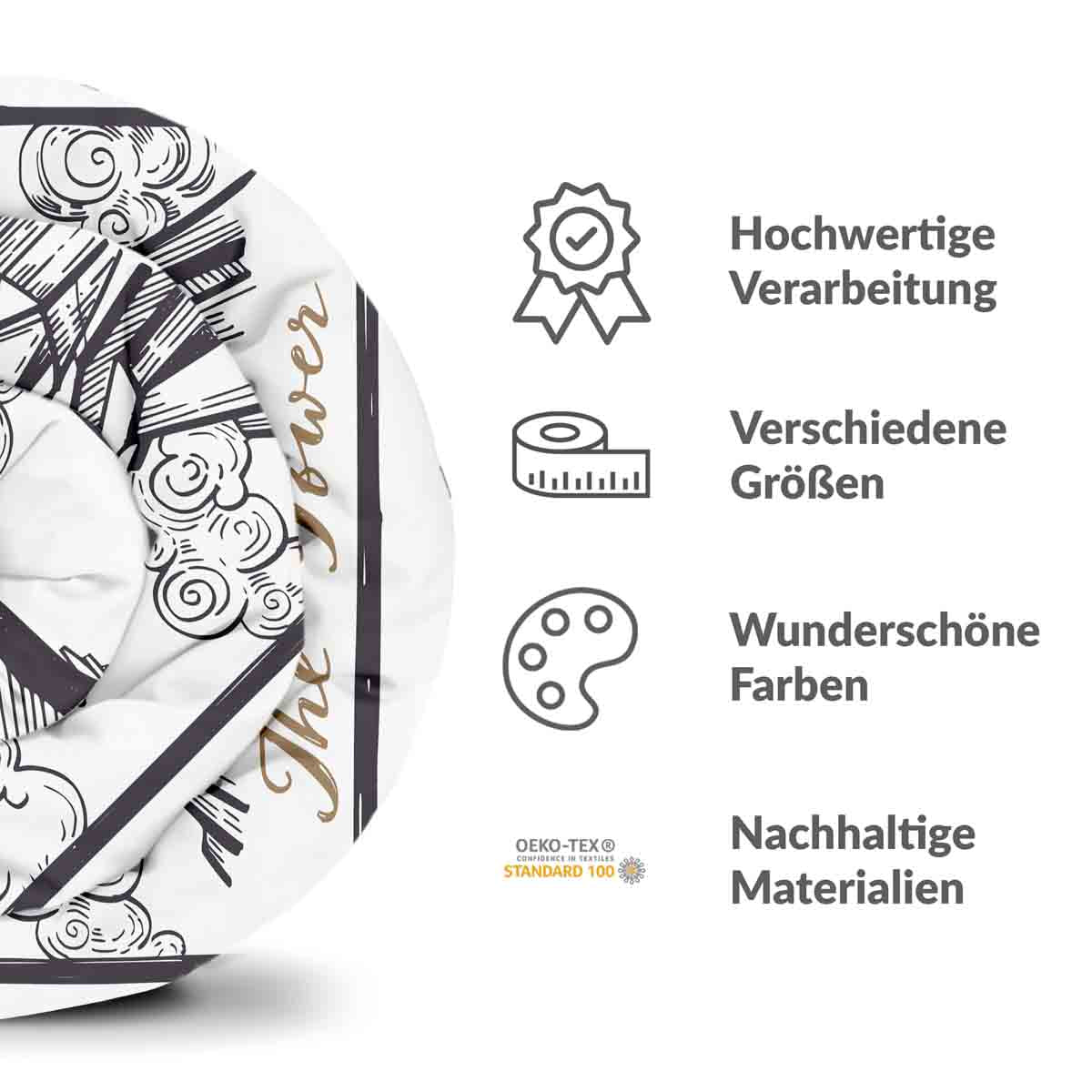 Original Therapiedecke - Baumwollbezug Weiß mit Turm