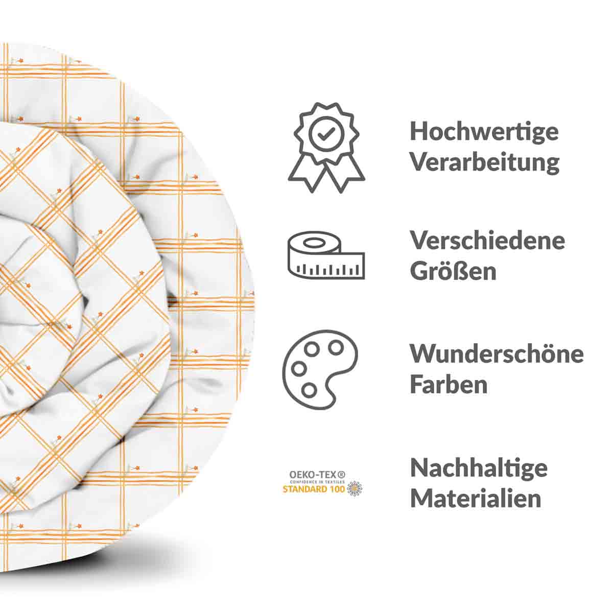 Original Therapiedecke - Baumwollbezug Gelb Karo