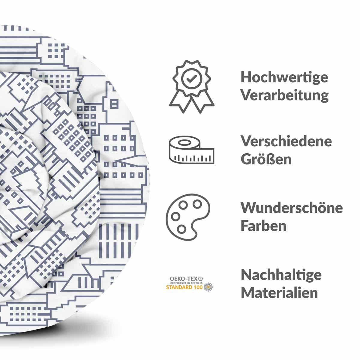 Original Therapiedecke - Baumwoll Bettwäsche Set Weiß New York