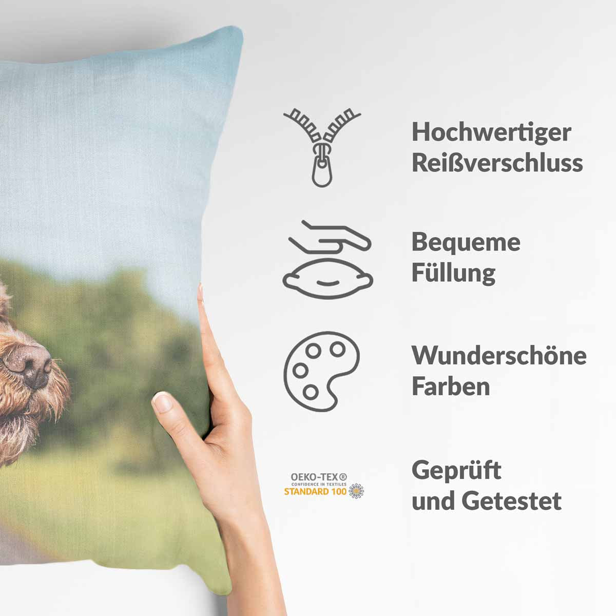 Gesundheitskissen mit Hund im Auto