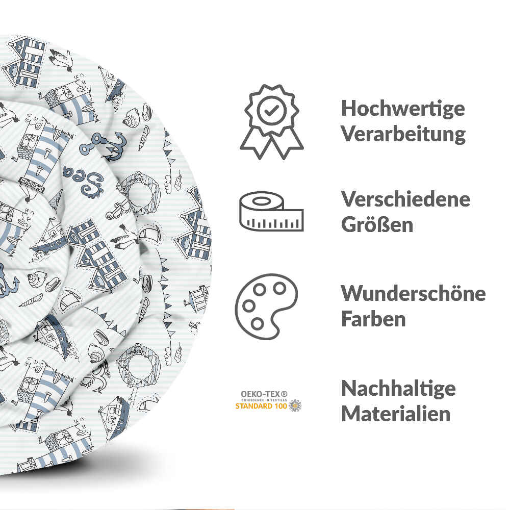 Original Therapiedecke - Baumwoll Bettwäsche Set Seefahrt