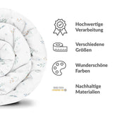 Original Therapiedecke - Baumwollbezug Weiß mit Frühlingsblumen
