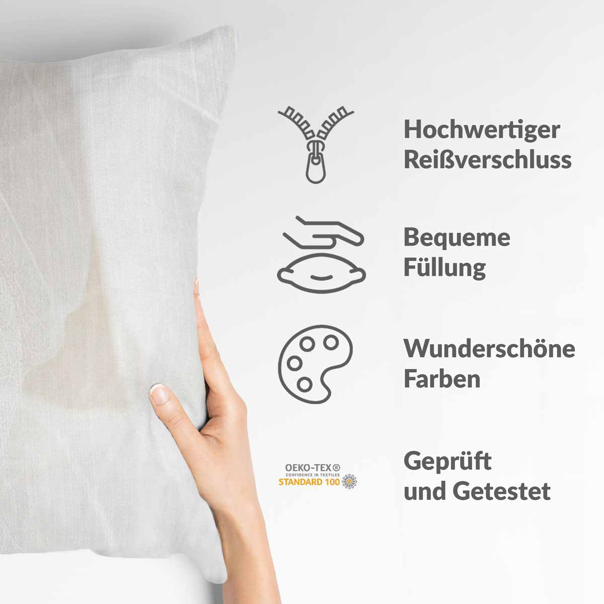 Gesundheitskissen Grau mit weißem Muster