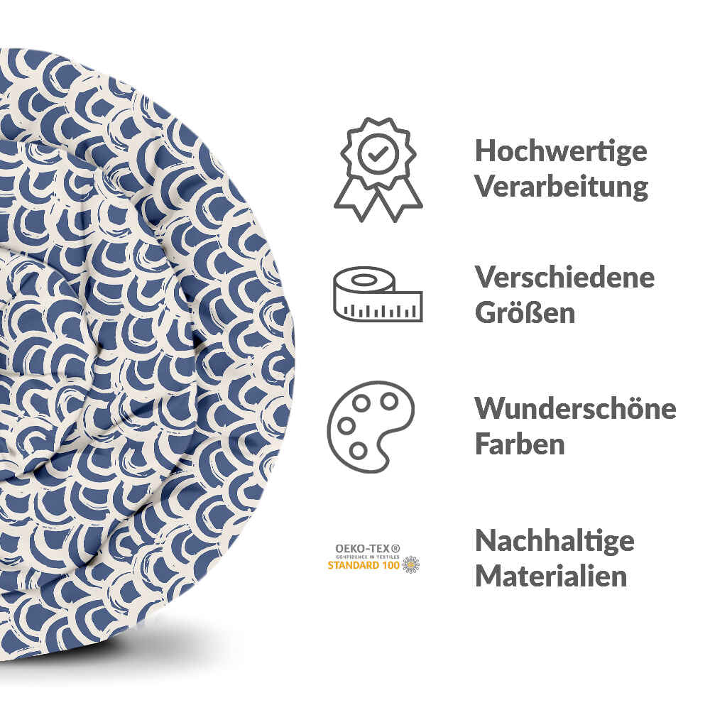Original Therapiedecke - Baumwoll Bettwäsche Set blaues Wellenmuster