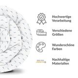 Original Therapiedecke - Baumwollbezug Weiß mit blauen Wellen
