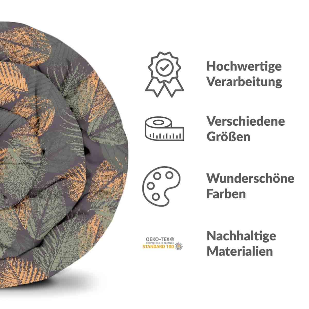 Original Therapiedecke - Baumwollbezug herbstliches Blattmotiv