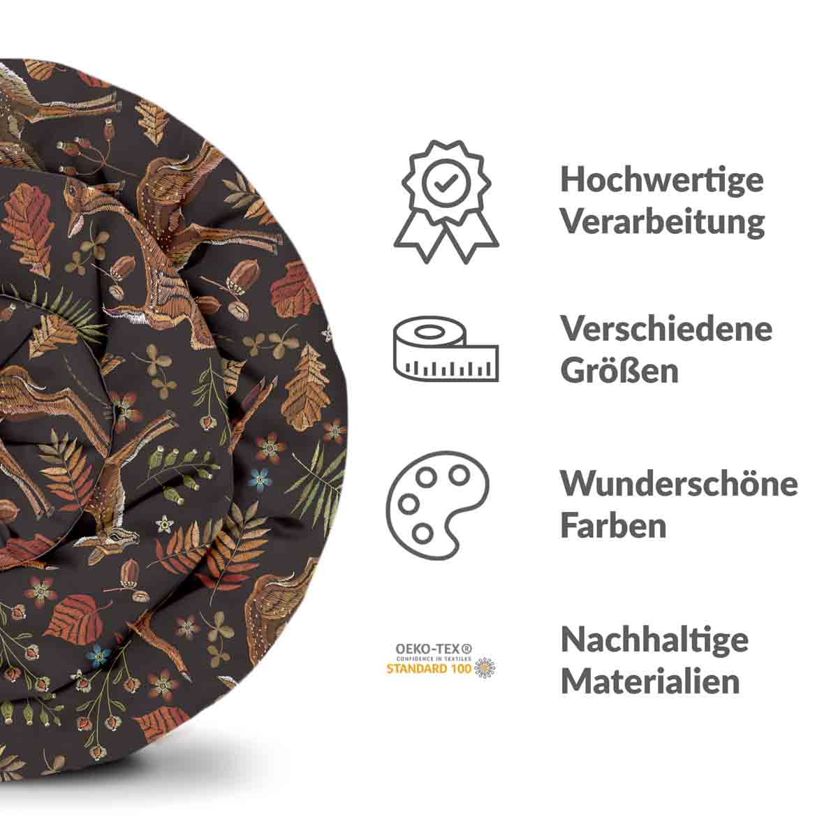 Original Therapiedecke - Baumwoll Bettwäsche Set Braun mit Reh