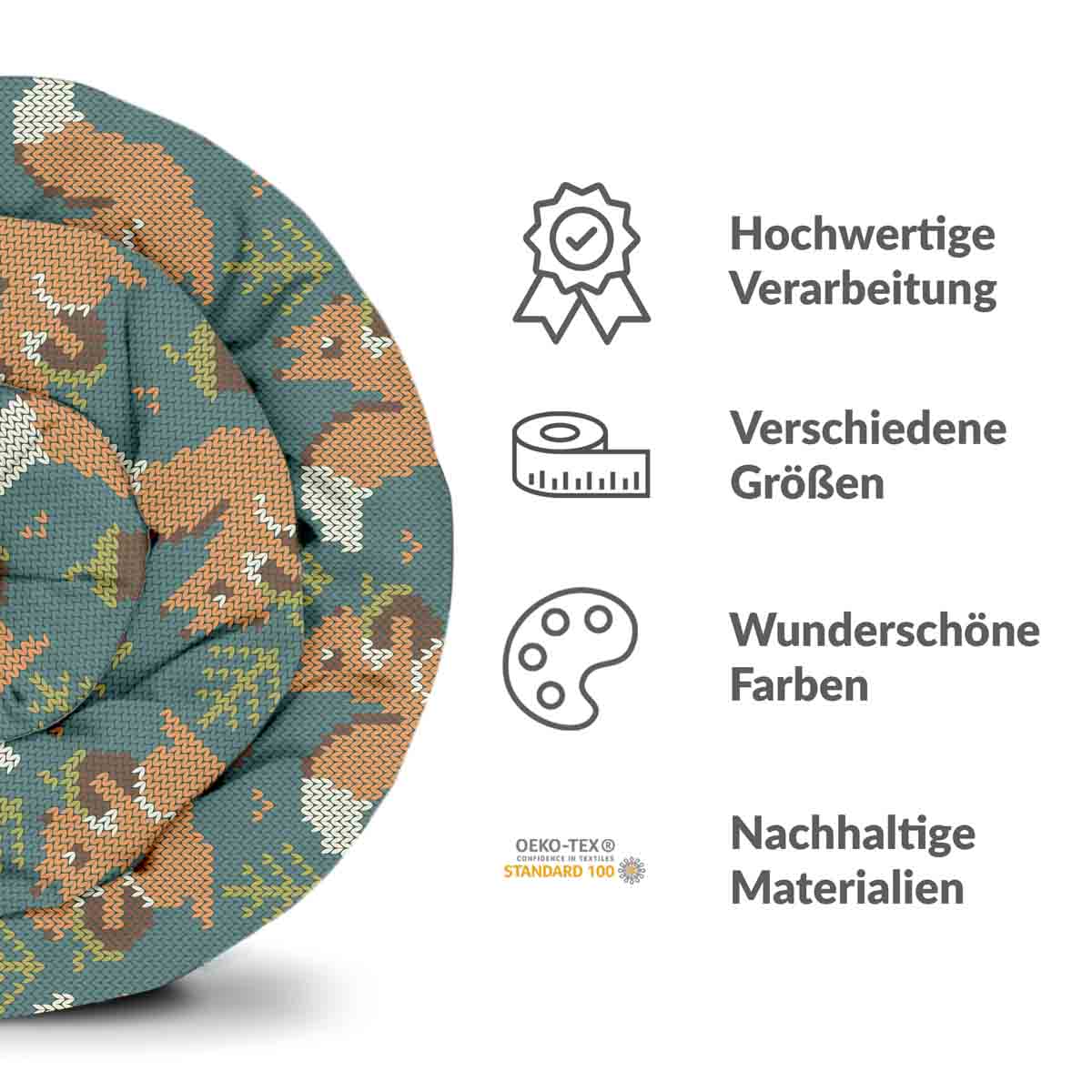 Original Therapiedecke - Baumwoll Bettwäsche Set Grün mit Eichhörnchen