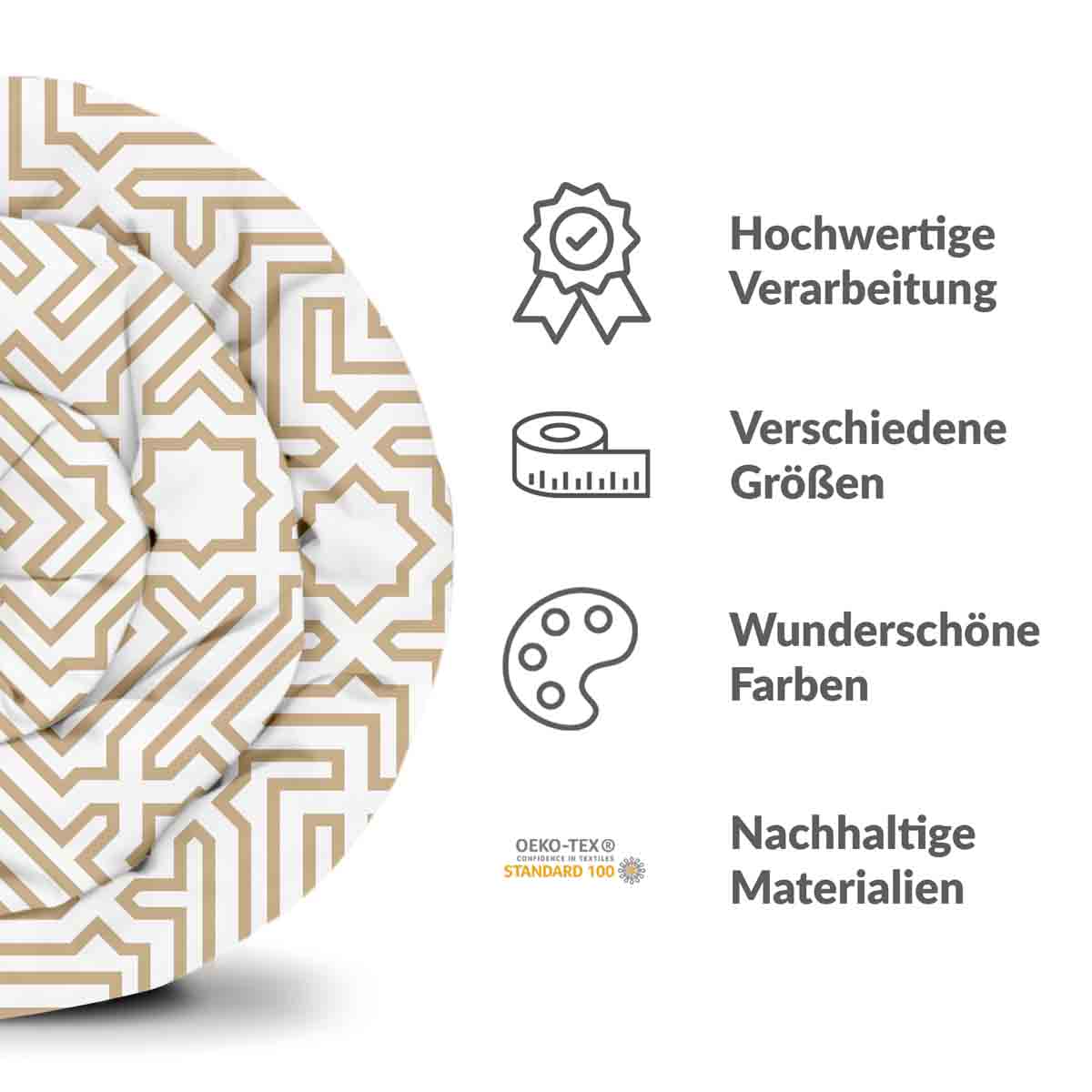 Original Therapiedecke - Baumwollbezug Beige mit Formen