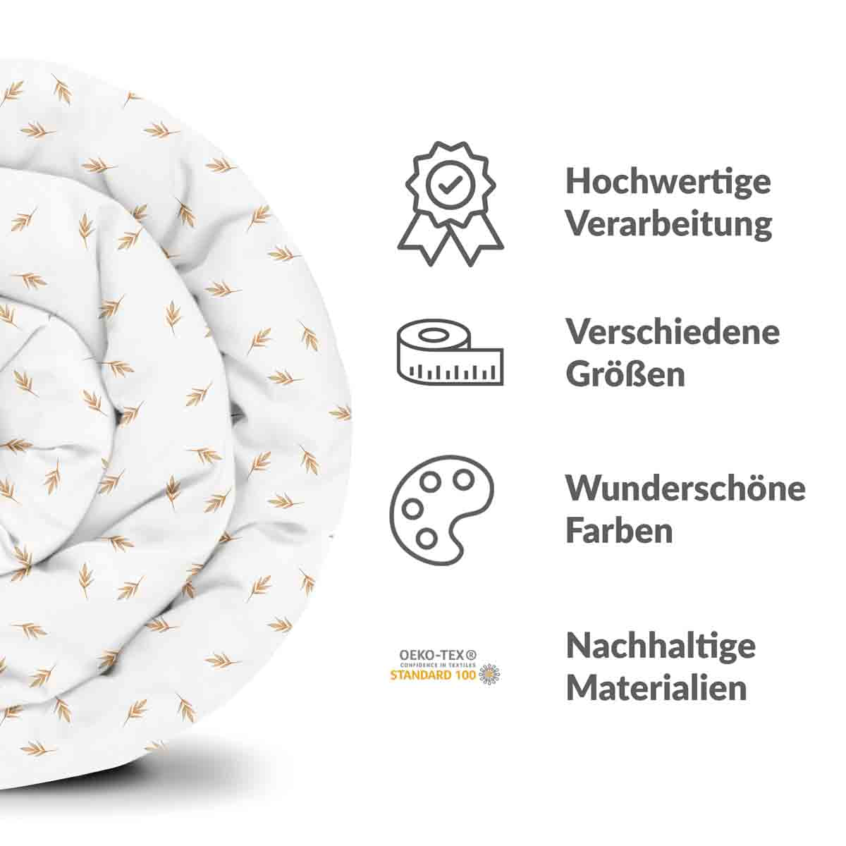 Original Therapiedecke - Baumwollbezug Weiß mit Stohhalmen