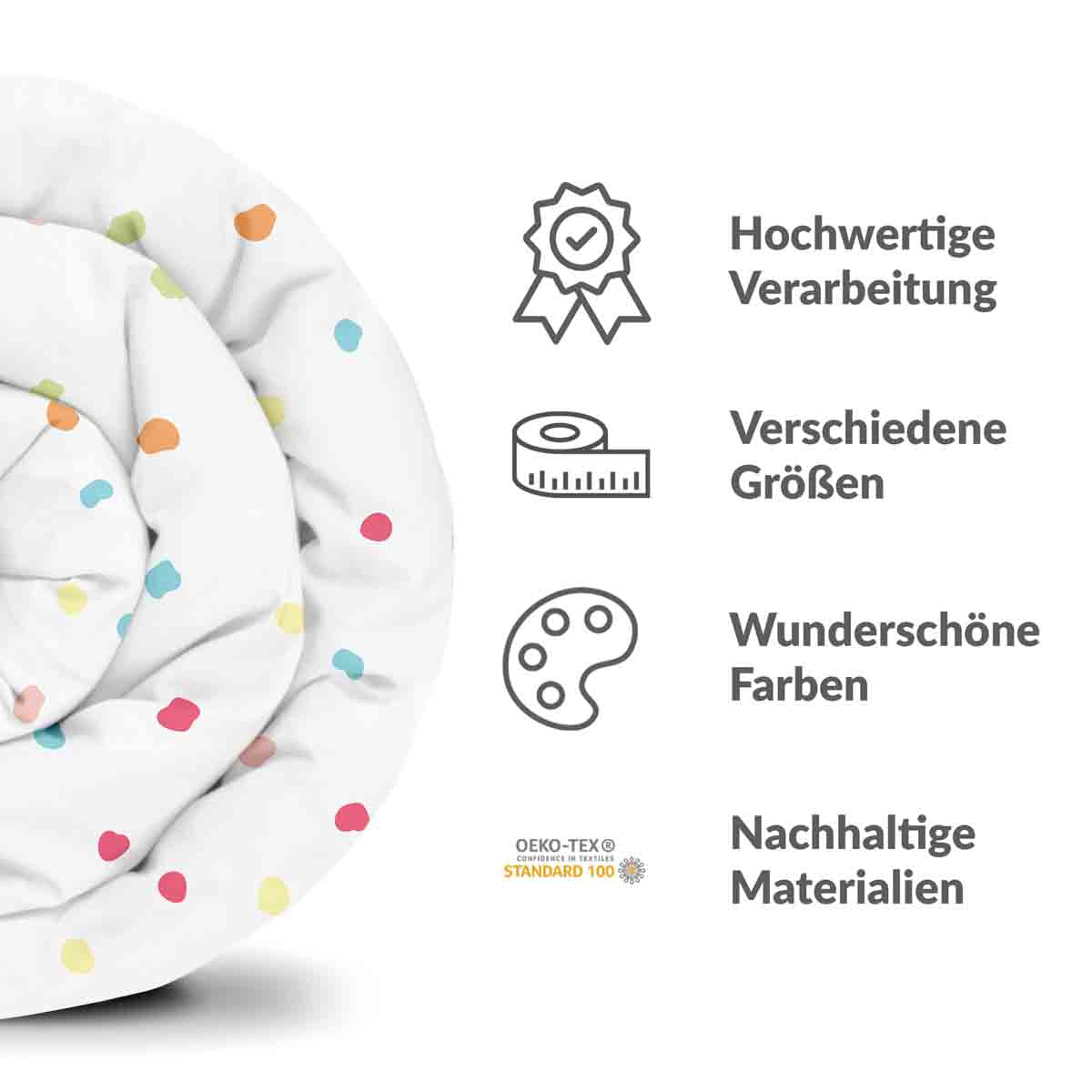 Original Therapiedecke - Baumwollbezug Punkte Bunt