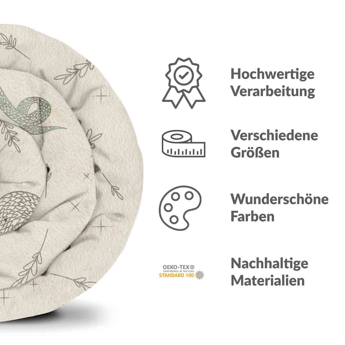 Original Therapiedecke - Baumwoll Bettwäsche Set Beige mit Schlange