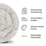 Original Therapiedecke - Baumwollbezug Beige mit hellen Blättern