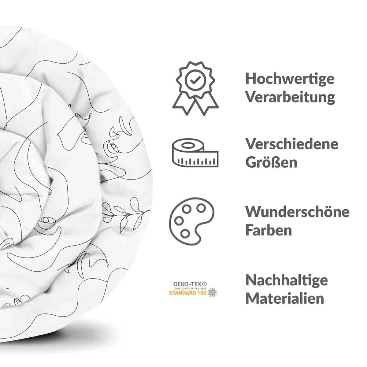 Original Therapiedecke - Baumwollbezug Frauengesicht Boho
