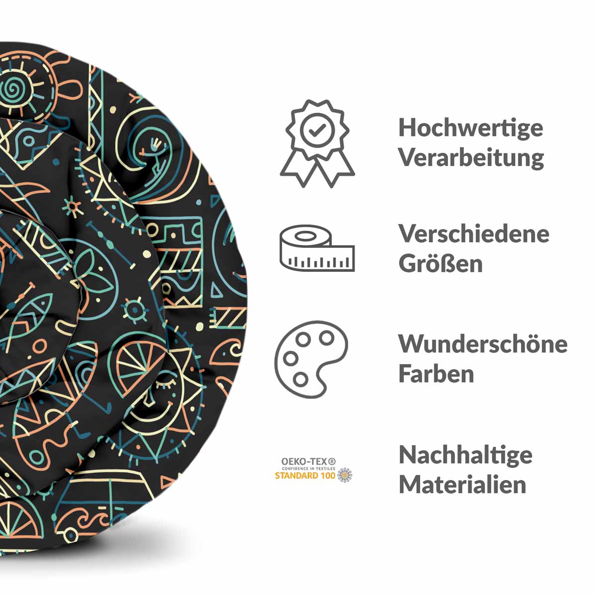 Original Therapiedecke - Baumwollbezug mit grünem Hawaii Muster