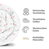 Original Therapiedecke - Baumwollbezug Weiß mit kleinen Herzchen