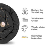 Original Therapiedecke - Baumwollbezug Schwarz mit Sonne, Mond und Sterne