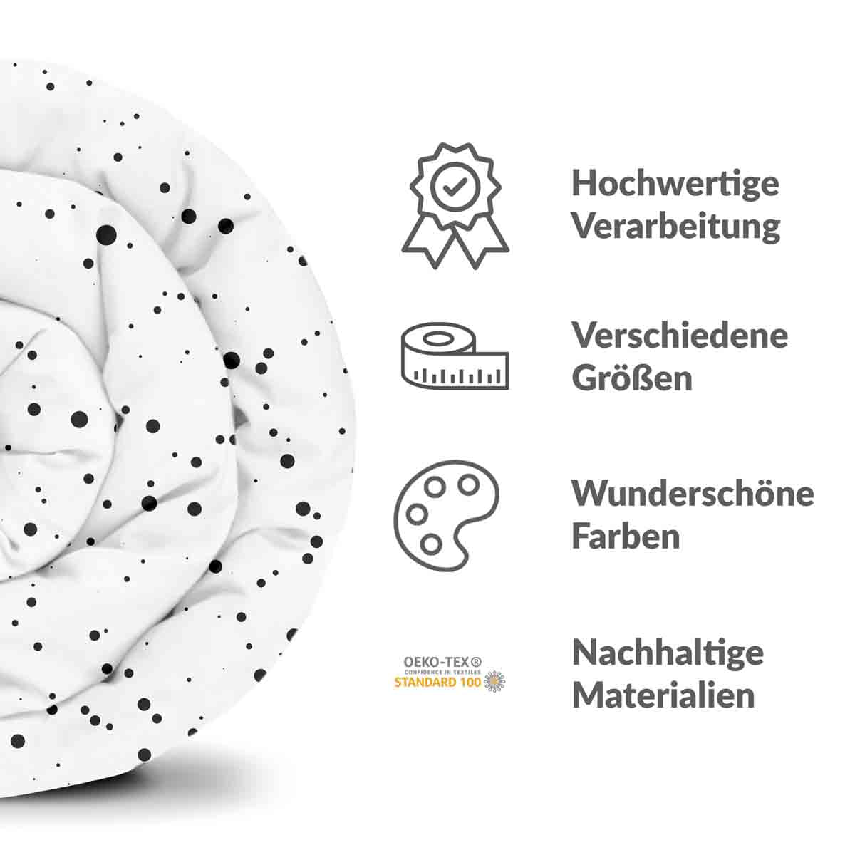 Original Therapiedecke - Baumwoll Bettwäsche Set Pünktchen und Anton