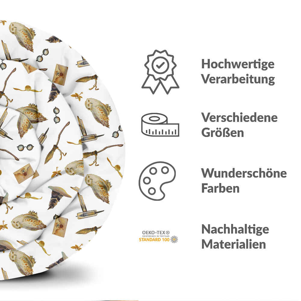 Original Therapiedecke - Baumwollbezug Weiß mit Eulen