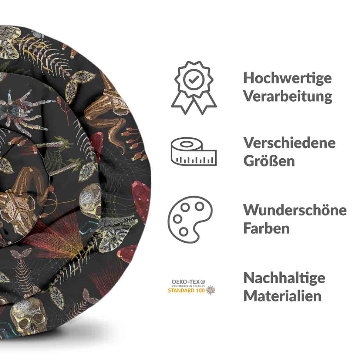 Original Therapiedecke - Baumwoll Bettwäsche Set Halloween Skelett