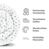 Original Therapiedecke - Baumwollbezug Weiß mit kleinen blauen Formen