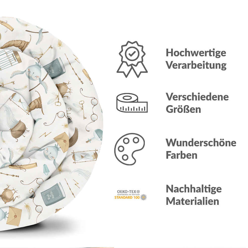 Original Therapiedecke - Baumwoll Bettwäsche Set Weiß Magische Dinge