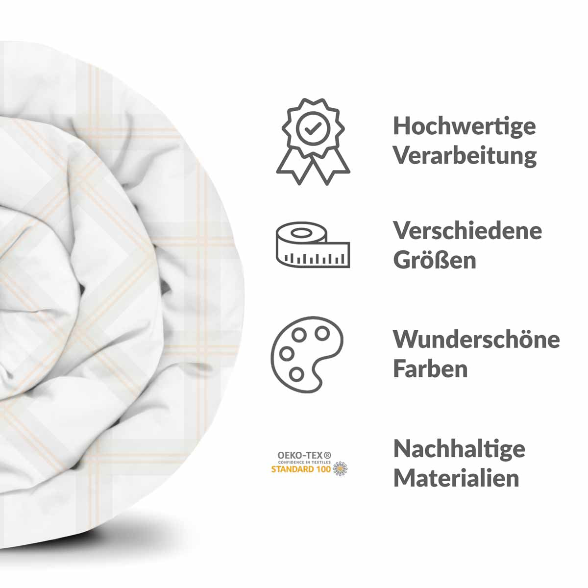 Original Therapiedecke - Baumwoll Bettwäsche Set Orange große Karos