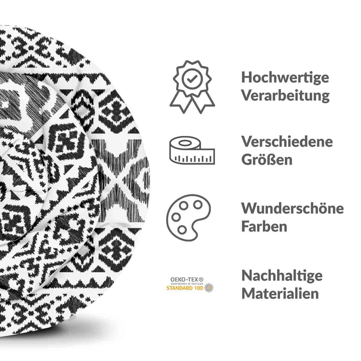 Original Therapiedecke - Baumwoll Bettwäsche Set mit schwarzen Formen