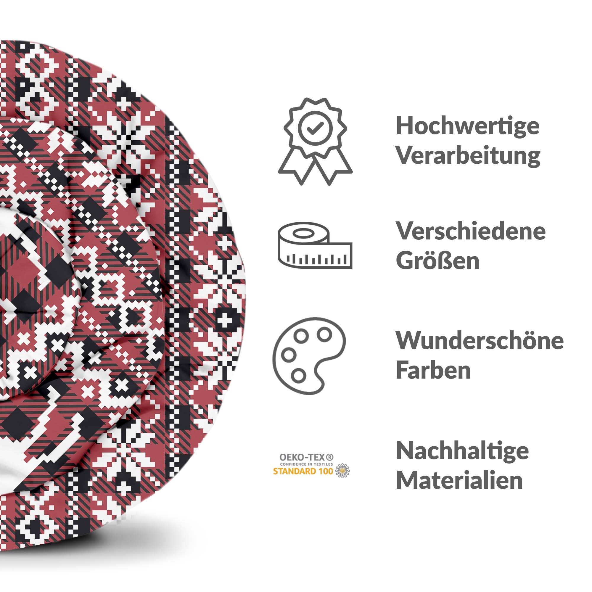Original Therapiedecke - Baumwollbezug Karo mit Rentier
