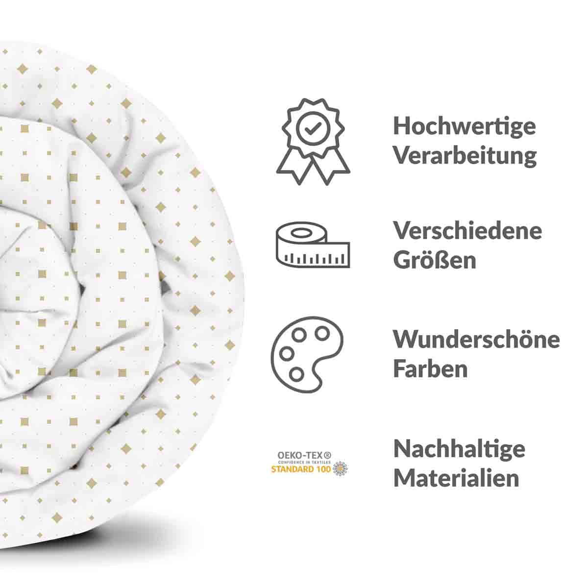 Original Therapiedecke - Baumwollbezug goldene Quadrate
