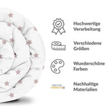 Original Therapiedecke - Baumwollbezug Weiß mit rosa Sternen