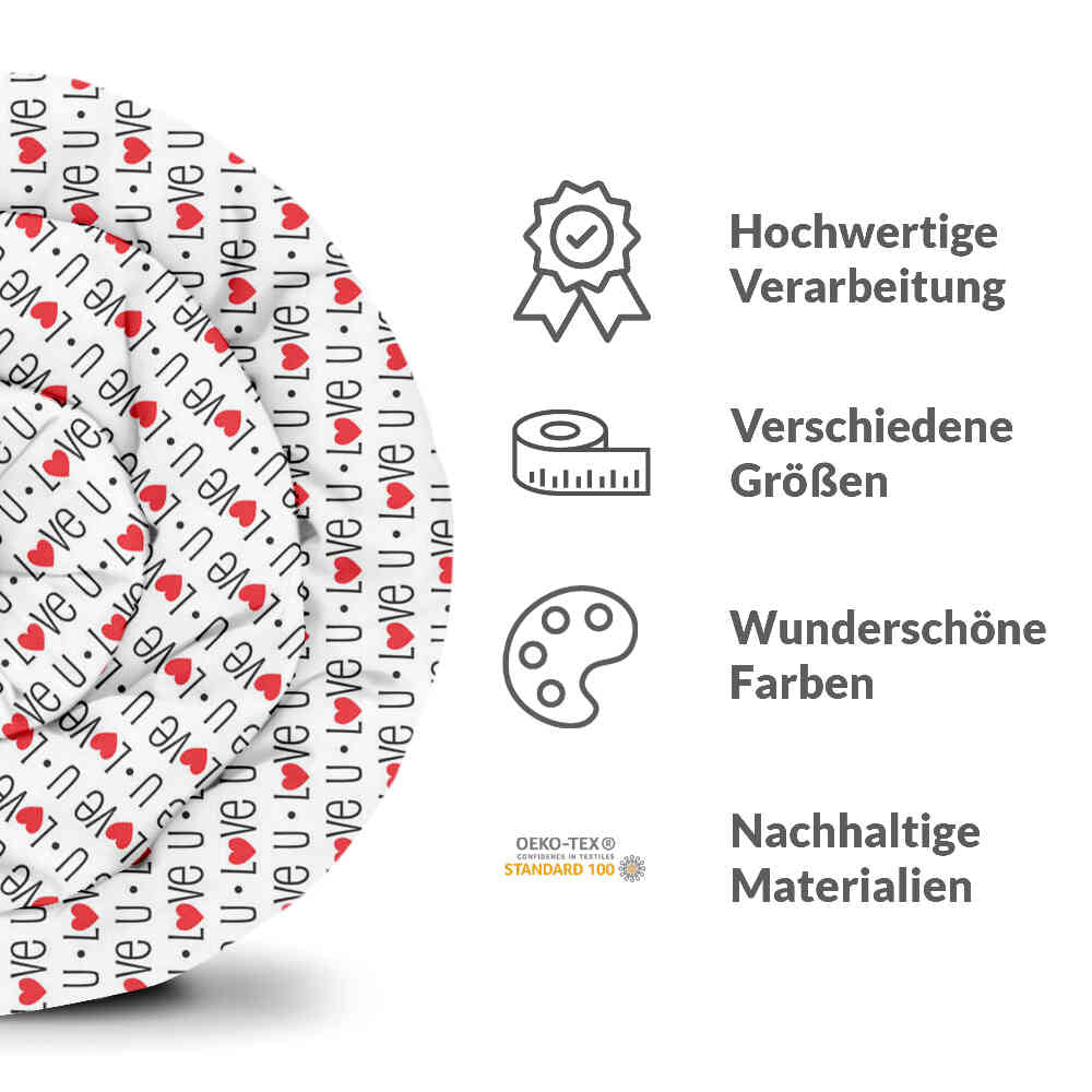 Original Therapiedecke - Baumwollbezug Weiß Love U
