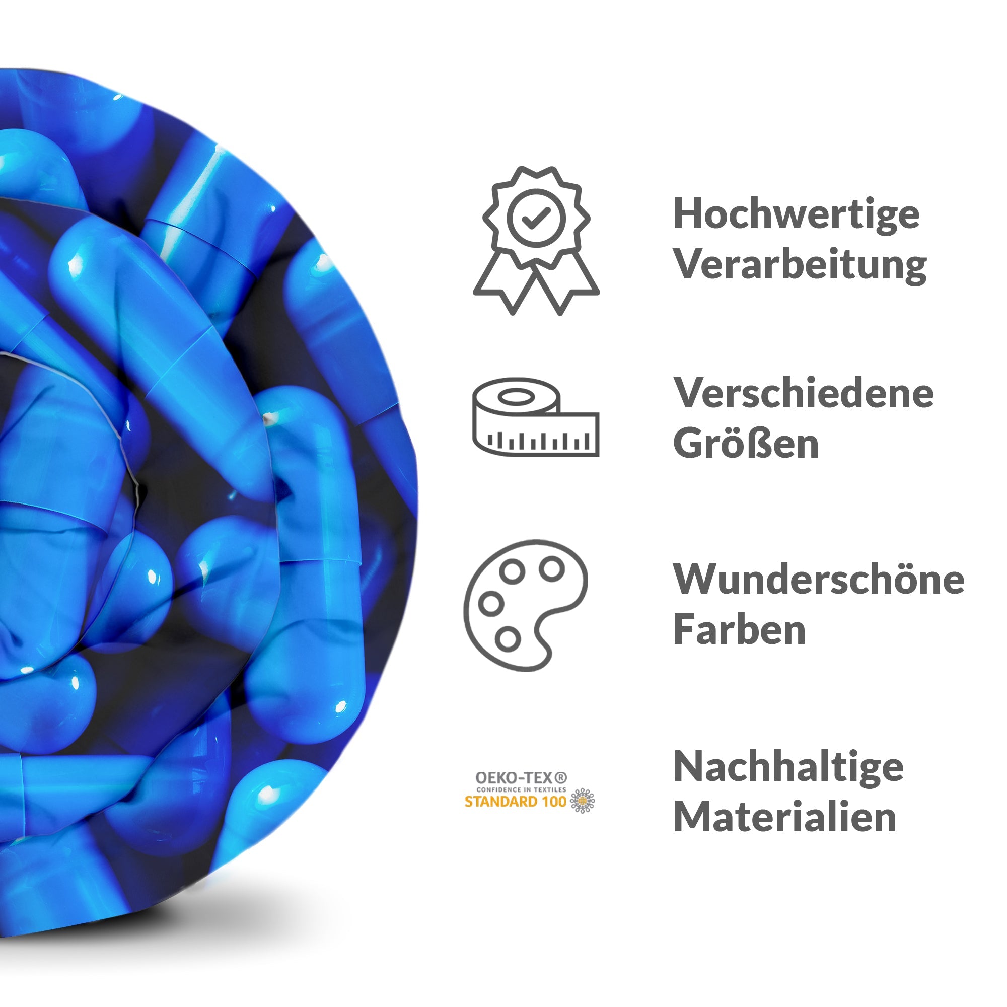Original Therapiedecke - Baumwollbezug Blau Tabletten