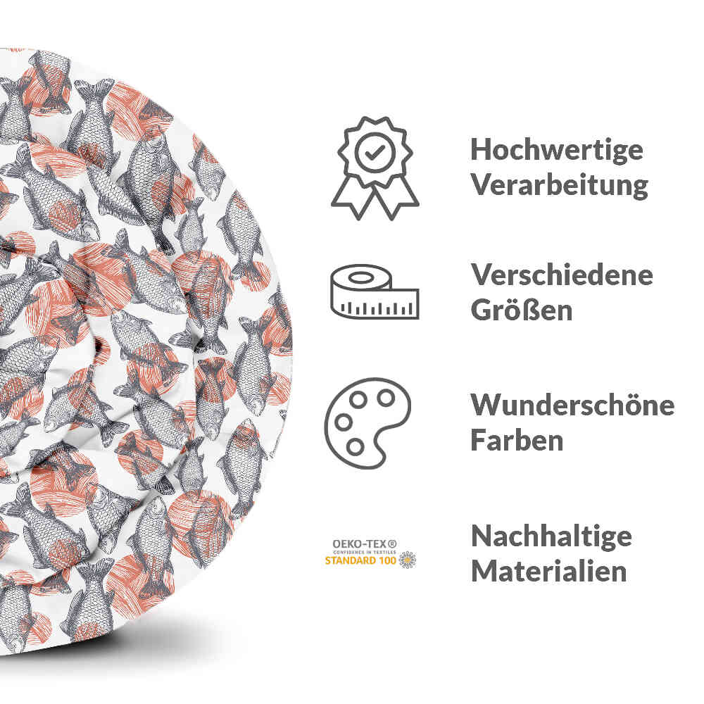 Original Therapiedecke - Baumwollbezug graue Fische