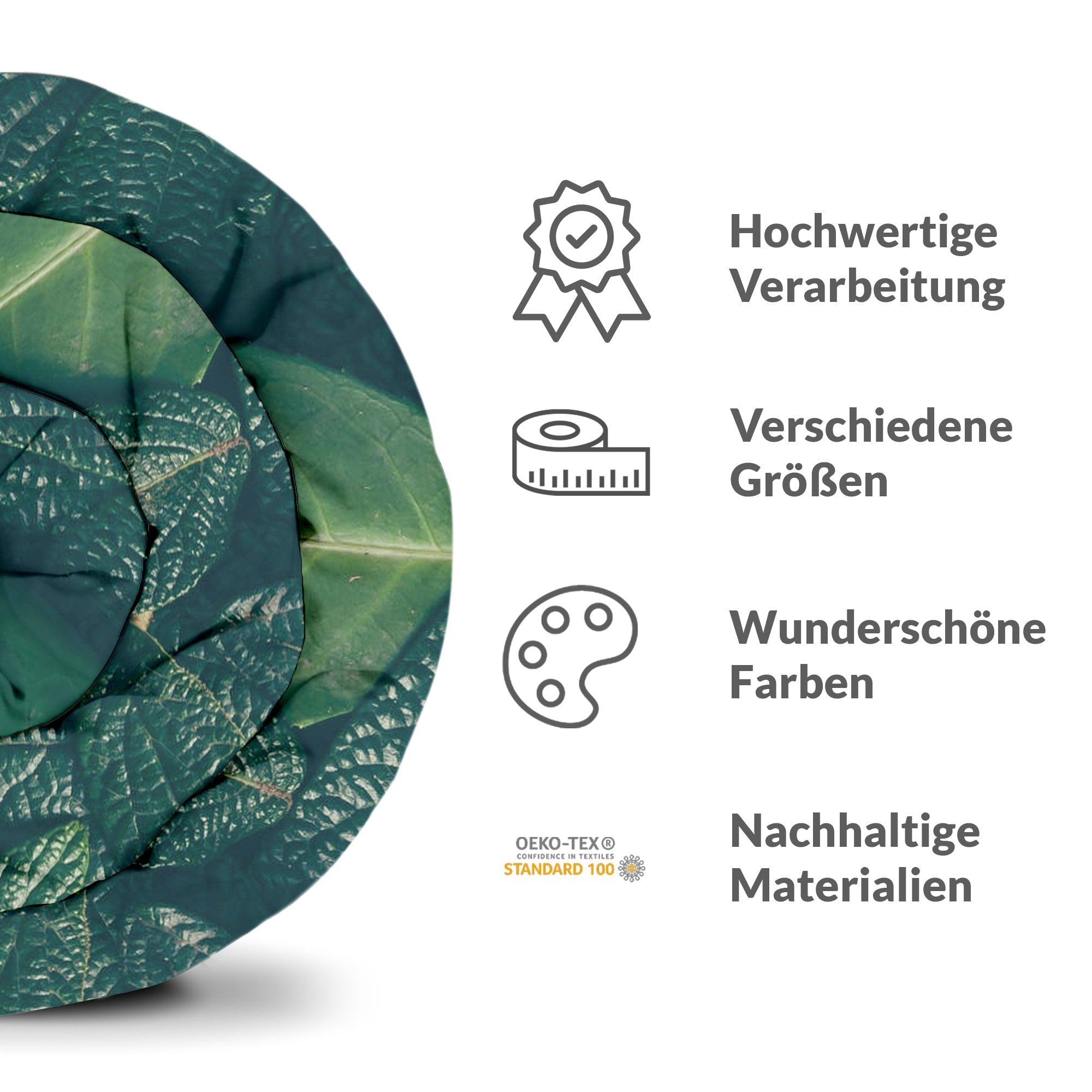 Original Therapiedecke - Baumwollbezug Grüne Blätter
