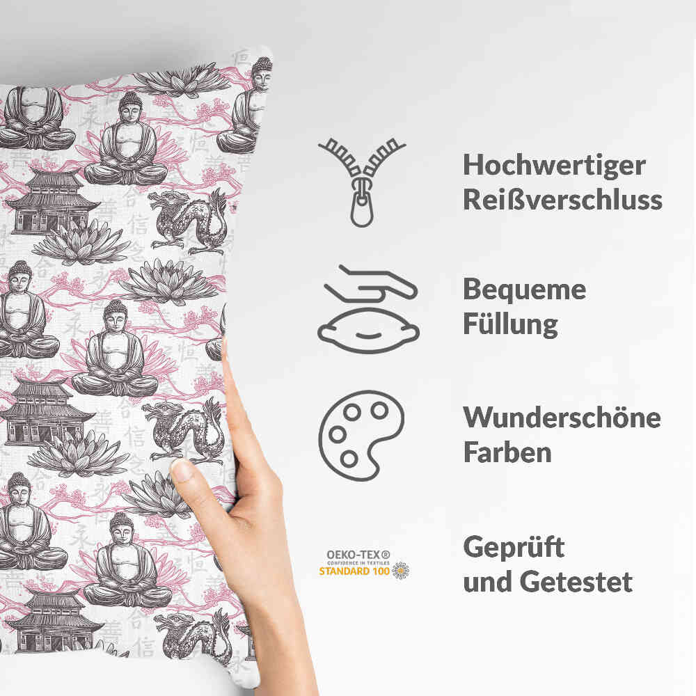 Gesundheitskissen mit rosa Buddha
