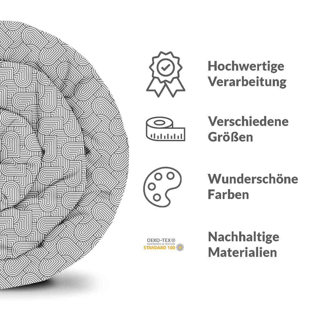 Original Therapiedecke - Baumwoll Bettwäsche Set Grau geometrische Herzen