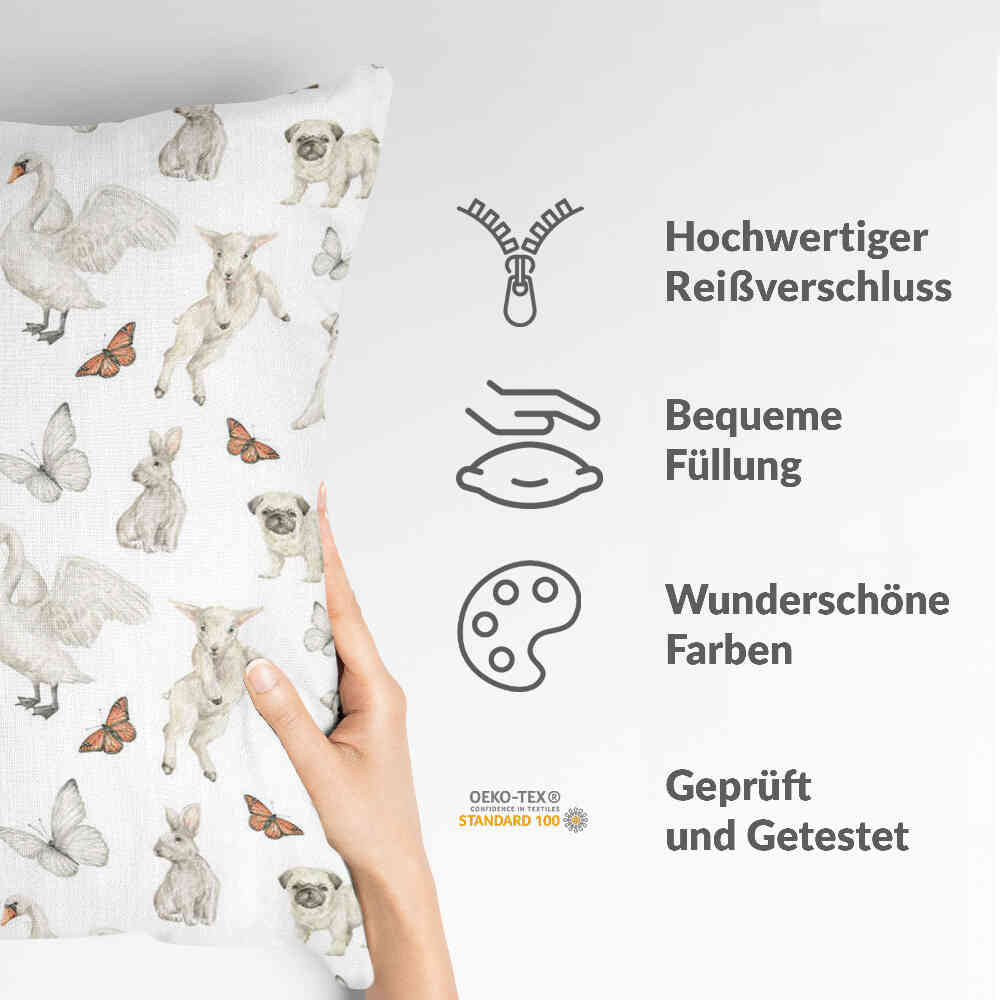 Gesundheitskissen Weiß süße Tiere