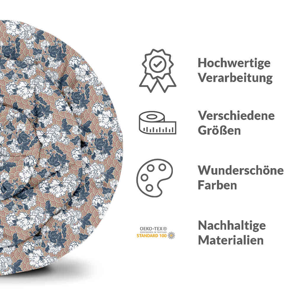 Original Therapiedecke - Baumwollbezug mit Blüten