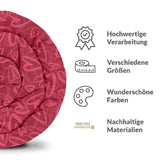 Original Therapiedecke - Baumwollbezug Rot mit pinkem Herzmotiv